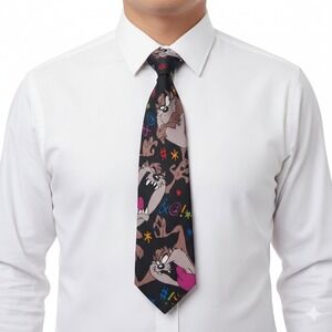 Looney Tunes Tazmanian‎ Devil Silk Tie by Balancine 1993 Warner Bros Fun Office